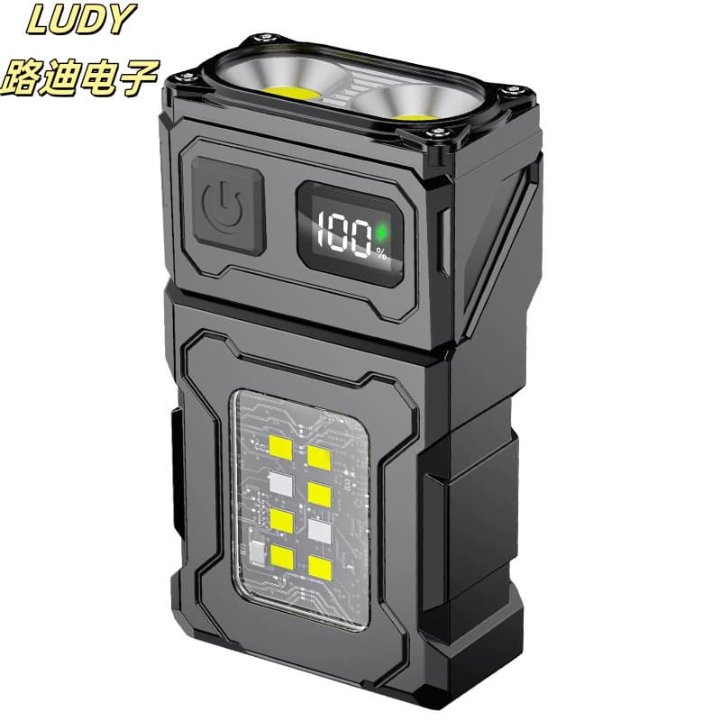 New Cross-border Magnetic LED Flashlight Automotive Repair Work Light Portable Mini Long Battery Life Type-C Charging Emergency Lamp