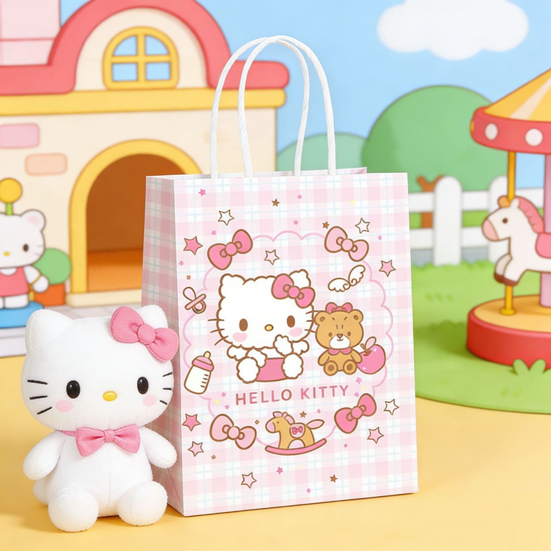 Hello Kitty Tote Bag Crayon Shin-chan Children's Birthday Party Souvenir Gift Bag Packaging Paper Bag
