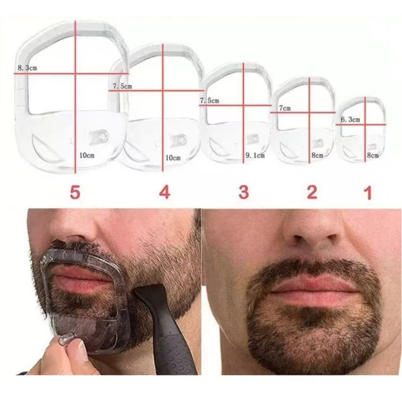 Cross-border Exclusive 5 Beard Stencil Template Set Men Mustache Beard Trimming Contour Tool Shape Guide