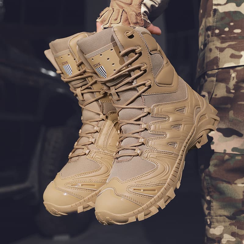 Cross-border Large Size Combat Boots Men's Outdoor High-top Flight Boots New Tactical Boots Men's Anti-slip Field Boots Desert Boots