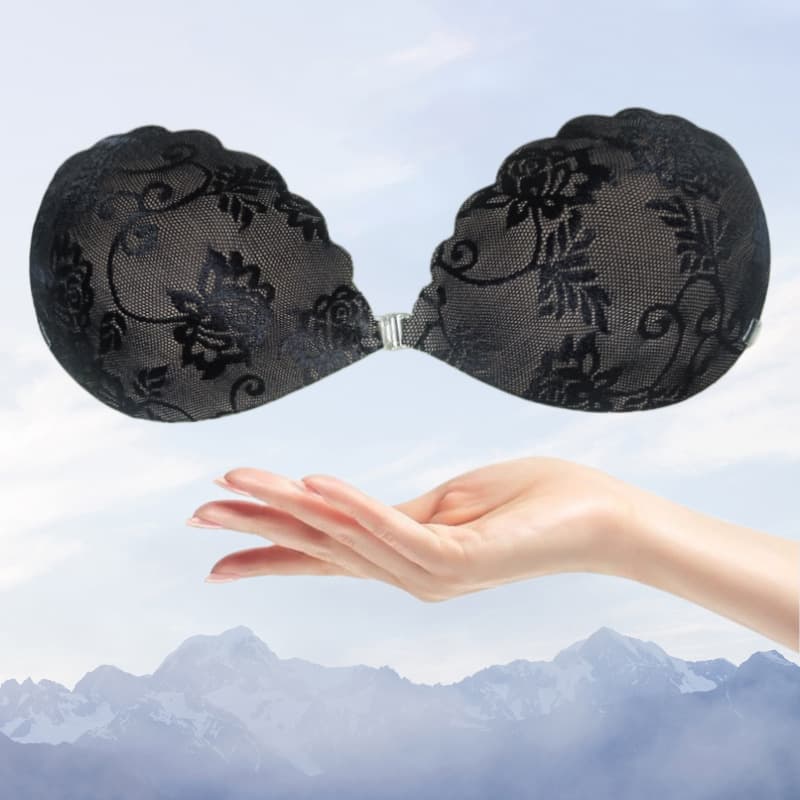 New Lace Gathered Breathable Invisible Bra Ultra-thin One-piece Shell Shoulder Strap Silicone Chest Stickers Nipple Covers
