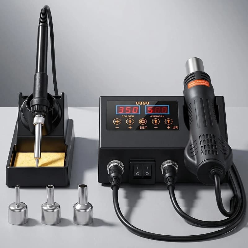 Two-in-one hot air gun desoldering station smart dual-purpose small desoldering station electronic repair adjustable temperature DIY electric soldering iron