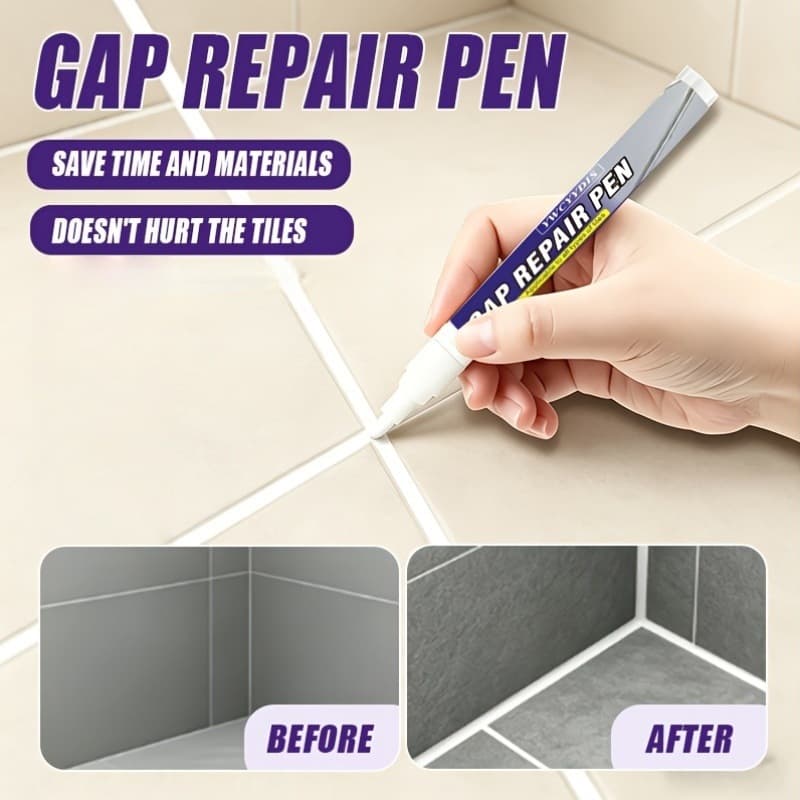 Spot white tile beauty seam pen kitchen and bathroom wall tile seam repair waterproof and moisture-proof floor tile blackening repair simple beauty seam