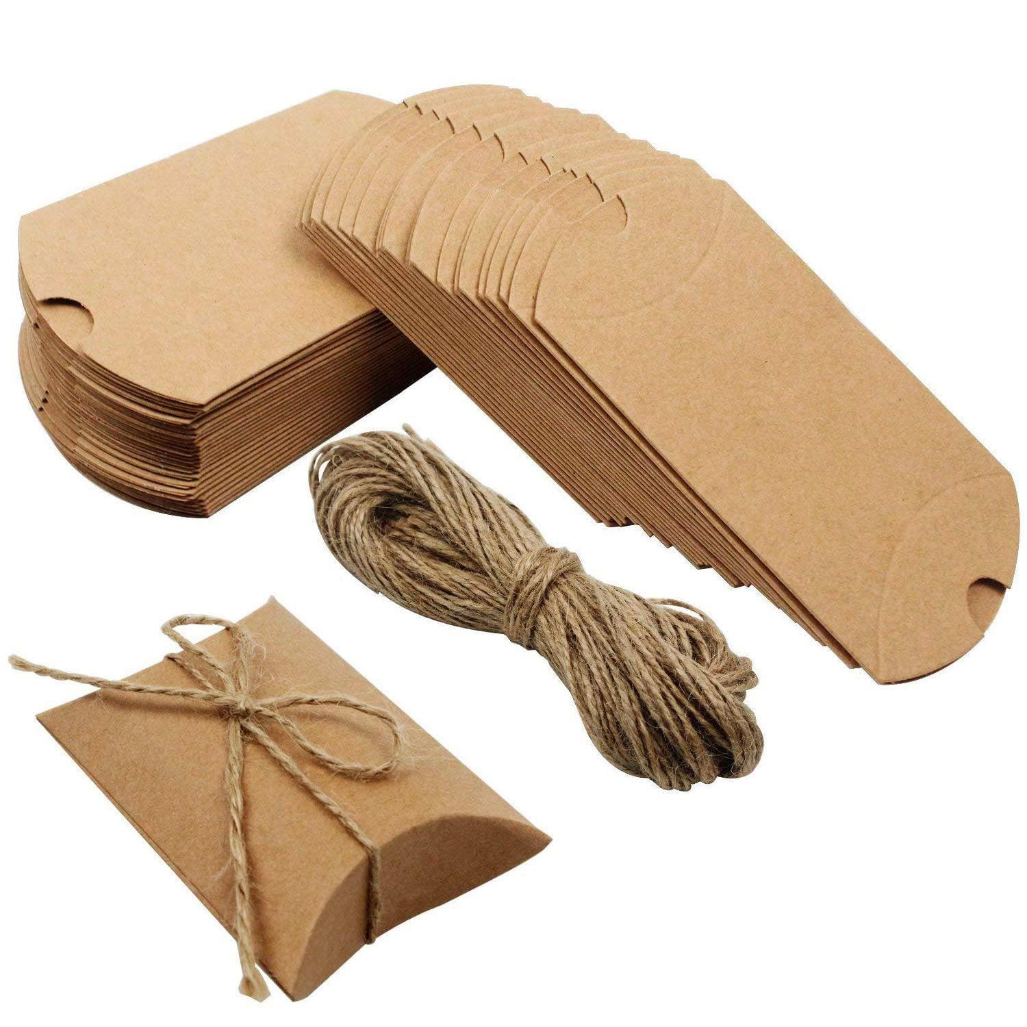 Candy Box Rope Handles Made Kraft Paper Pillow Shaped Box White Black Card Packaging Cross-border Style
