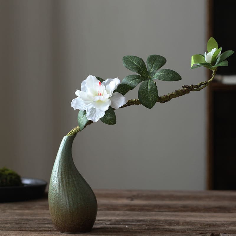 Song style aesthetic vase Song Dynasty ornaments Zen rough clay porcelain single flower arrangement living room home decoration small diameter