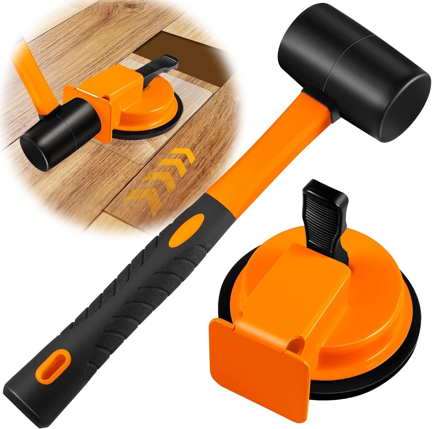 Wood Floor Installation Tool Rubber Mallet Tile Seaming Tool Suction Cup Strong Grip Floor Installation Tool
