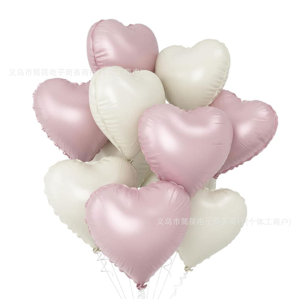 Cross-border supply 12PC pink red heart-shaped balloons for birthday Valentine's Day party decoration love foil balloons