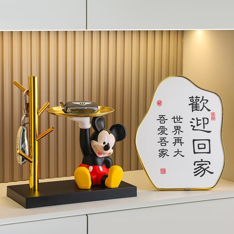 Cartoon Cute Mickey Mouse Entryway Key Holder Ornament Storage Tray Living Room Hallway Shoe Cabinet Mickey Decoration