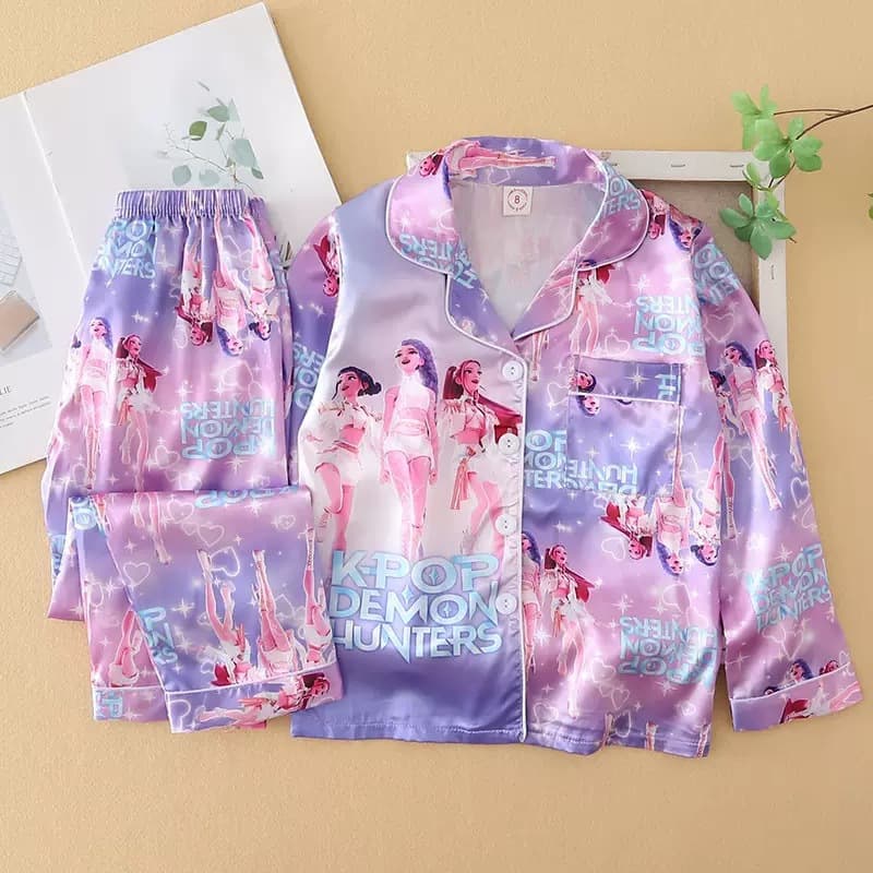 Children's Pajama Set 2026 New Girls' Thai Pajamas Baby Girls Long Sleeve Long Pants Homewear Kids Clothing Wholesale