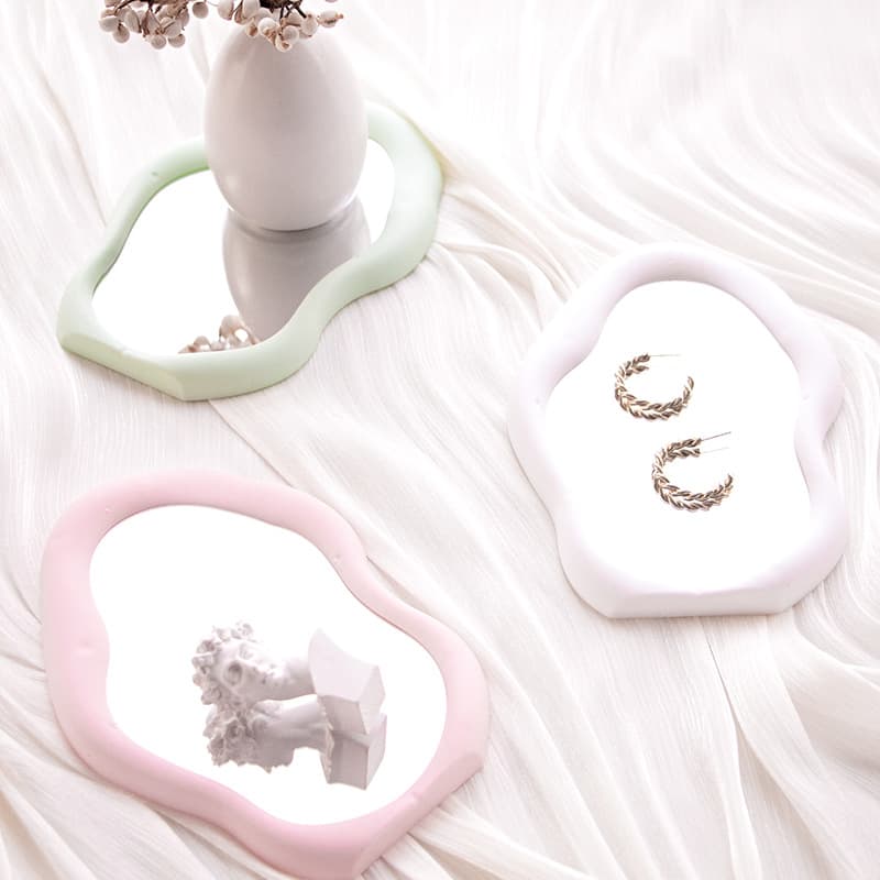 Trendy Desktop Makeup Mirror Dressing Table Mirror Desktop Vanity Mirror Ins Style Beauty Cloud Mirror High Definition Single-Sided Mirror