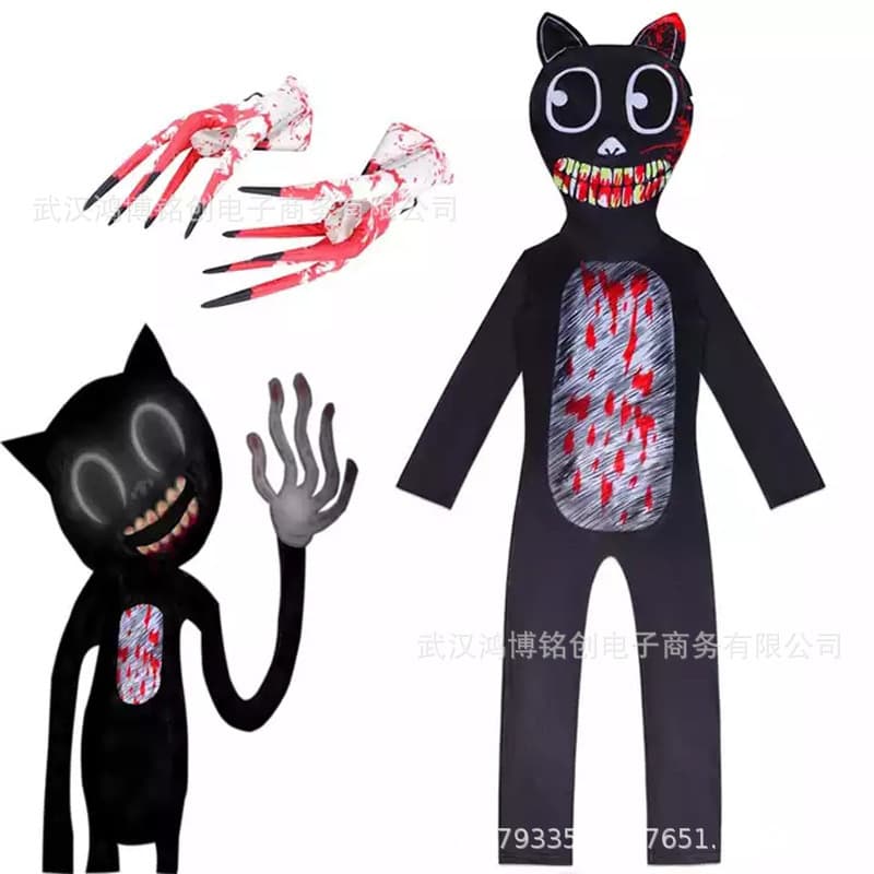Hongbo Horror Game SirenHead Cartoon Cat Jumpsuit Children's Halloween Cosplay Performance Costume