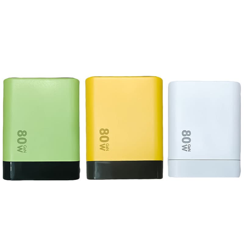 Cross-border GaN Charger Compatible with Huawei Apple Xiaomi Fast Charging Head Dual-Port Foldable Charger with Retractable Cable