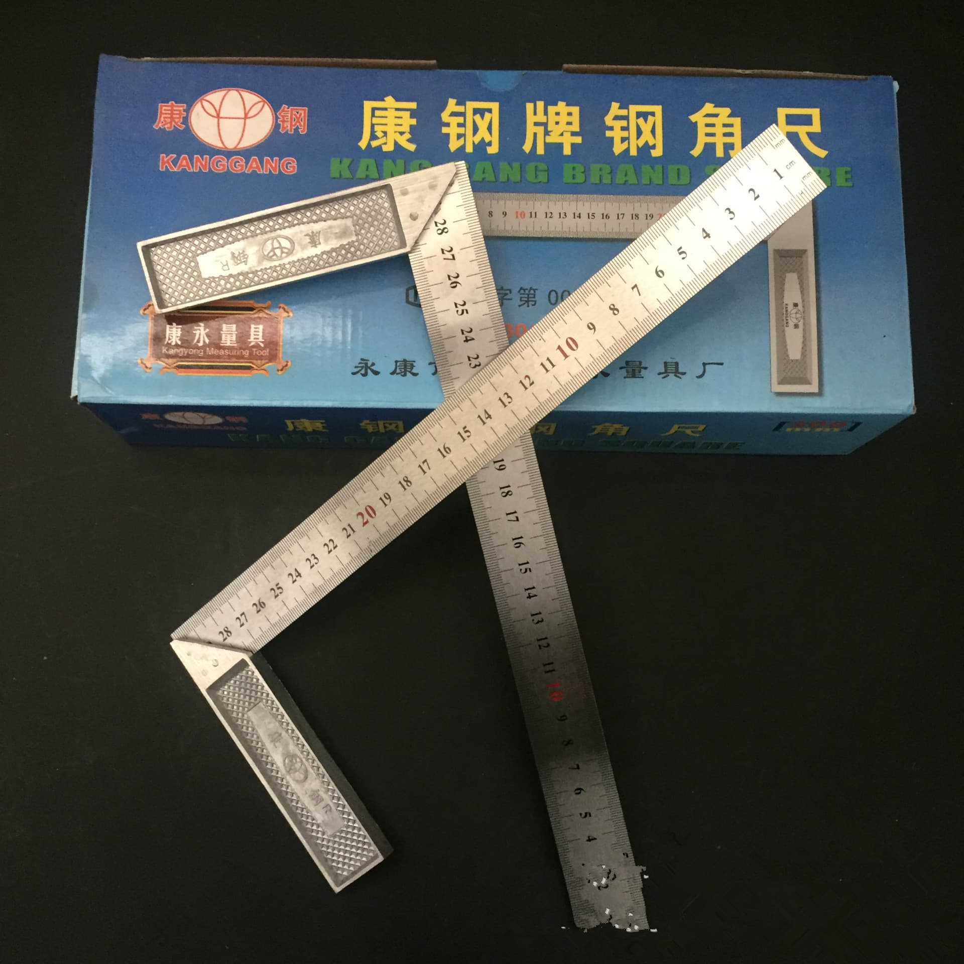 Aluminum alloy base steel angle ruler, triangle ruler, right angle ruler, woodworking measuring tools, steel ruler, level, steel tape measure, frame ruler