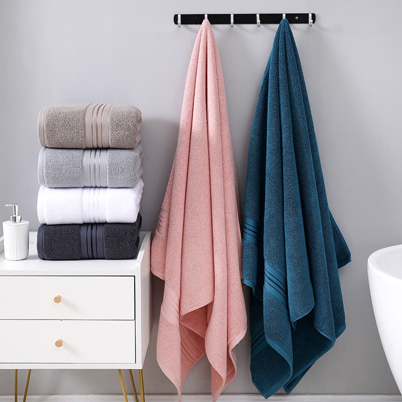 Pure Cotton Thickened Satin Plain Discontinuous Household Soft Absorbent 160*80 Large Bath Towel Hotel Cross-Border Wholesale