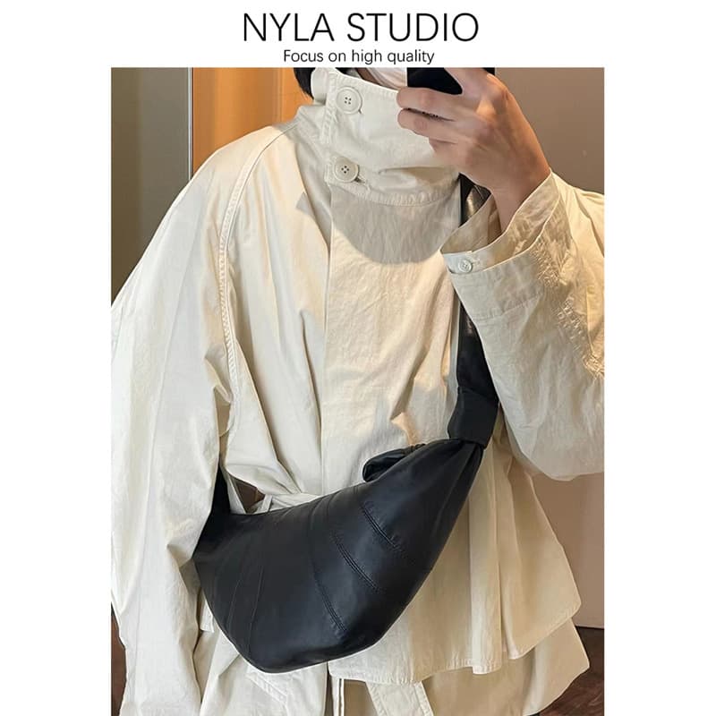 Soft Leather Dumpling Bag Crossbody Shoulder Bag Commuter Large Capacity Single Shoulder Slant Bag Small Size 2024 Trend
