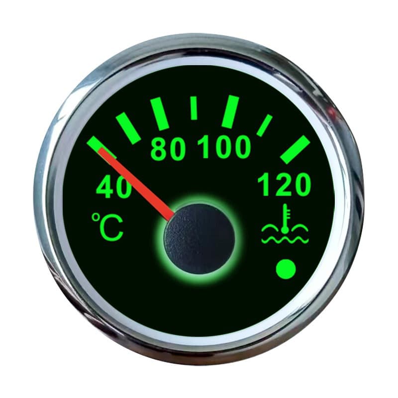 52mm Water Temperature Gauge Added Car Truck Construction Machinery Agriculture 12/24V Pointer Modification Electronic Universal