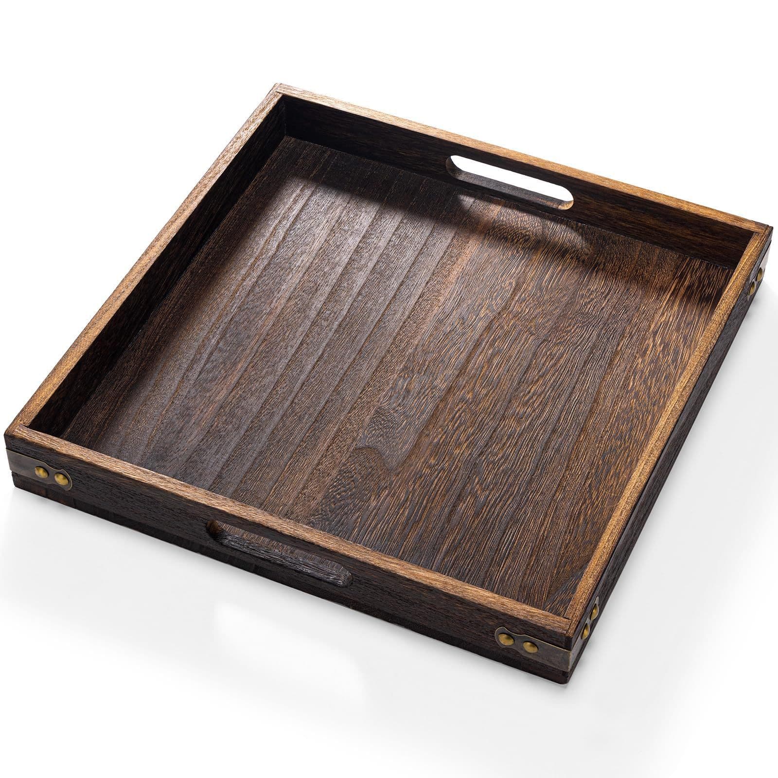 Wooden Bread Snack Tray Vintage Style Handheld Solid Wood Dessert Tray Home Tea Tray Dried Fruit Tray