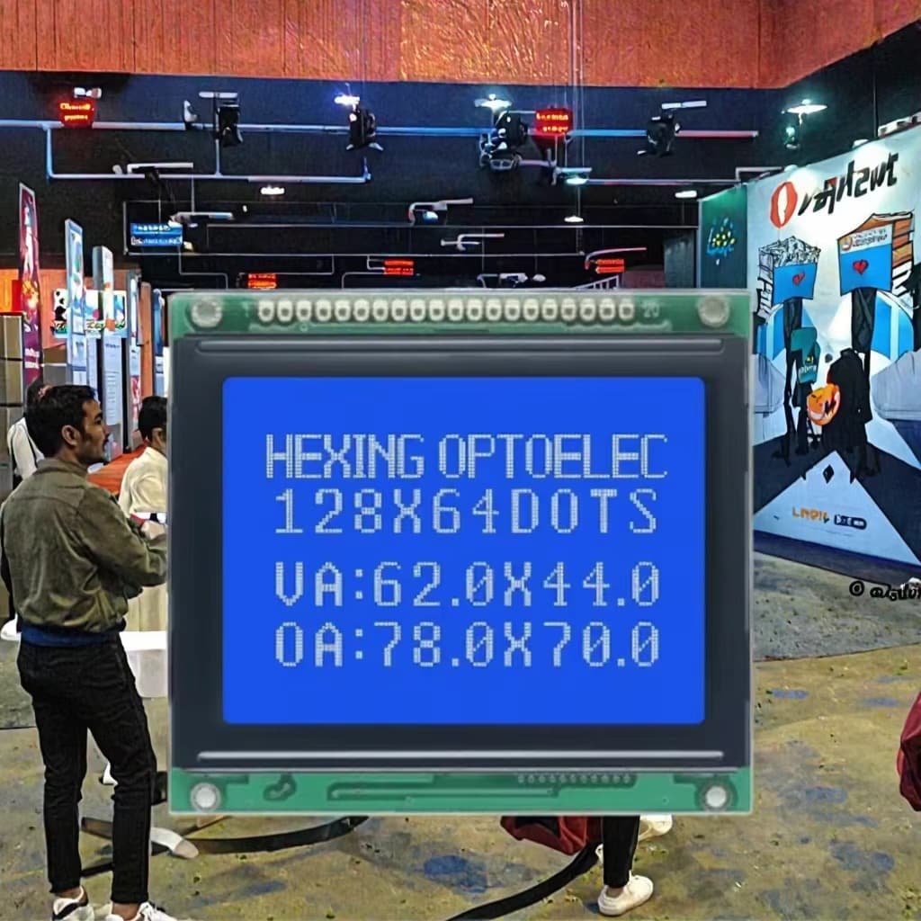 High-Quality ST7920 Controller 128x64 Graphic LCD Module, 5V Power Supply, 70x78mm Size