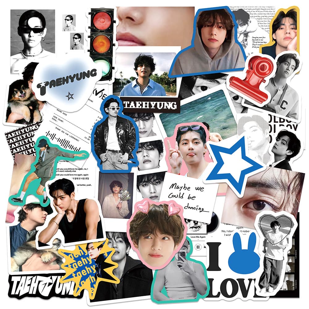 50 pieces of ins style Jin Taehyung single bts mixed handbook star waterproof peripheral stickers self-adhesive
