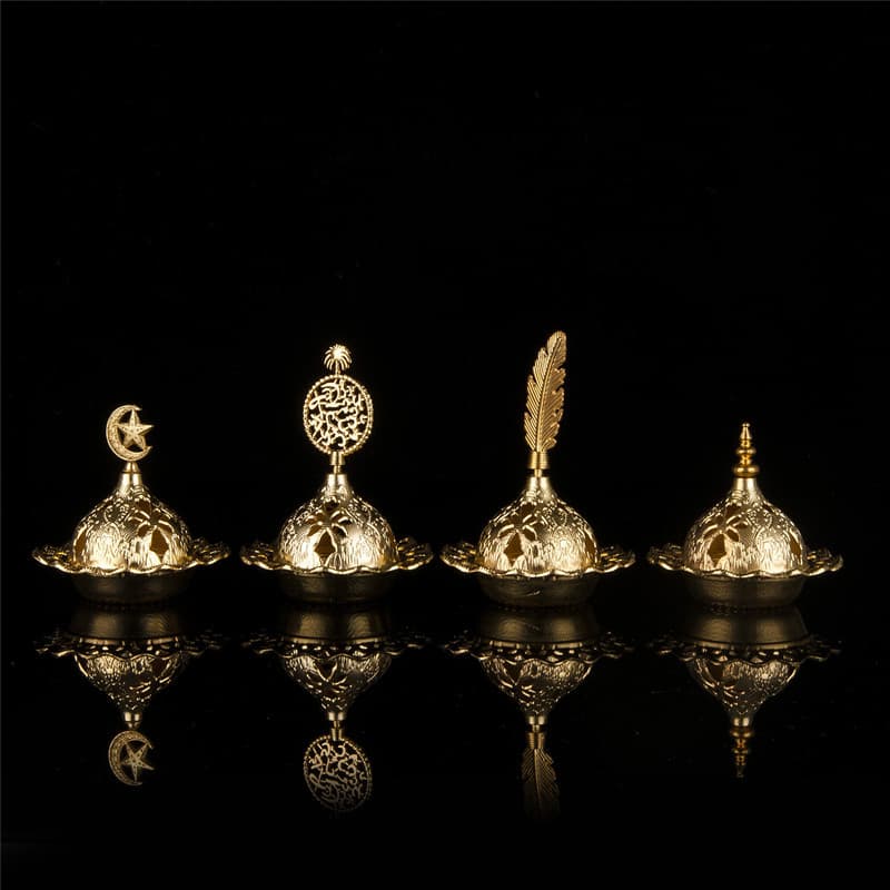 Cross-border Creative Gourd Gold Hollow Metal Incense Burner Middle Eastern Arabic Desktop Incense Burner Aromatherapy Burner