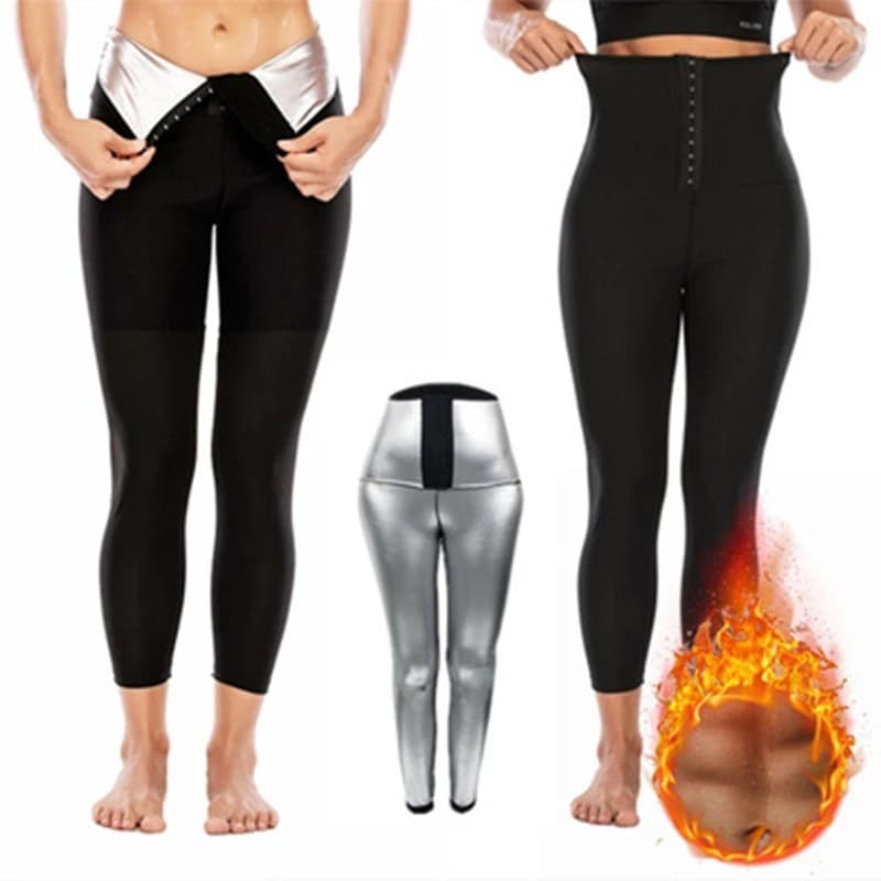 Sweat-Enhancing Pants for Women, Body Shaping Yoga Butt-Lifting Pants, High-Waist Waist-Cinching Sports Fitness Tummy-Control 3/4 Length Shapewear Pants