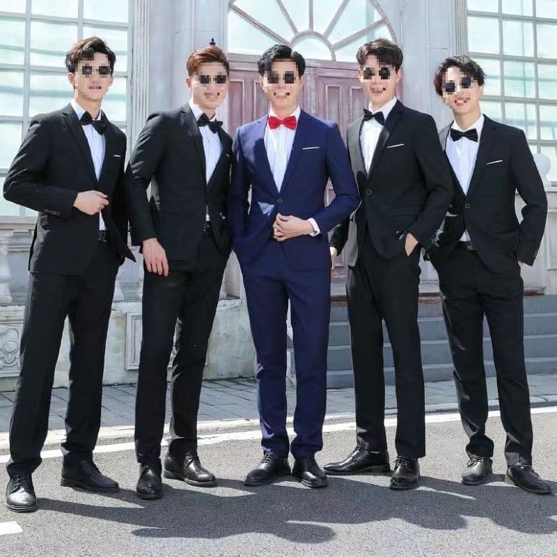 Three-Piece Set: Groom's Suit, Wedding Trousers, Shirt, Vest, Blazer, Groomsmen Outfit, Brother Suit, Vest, Marriage