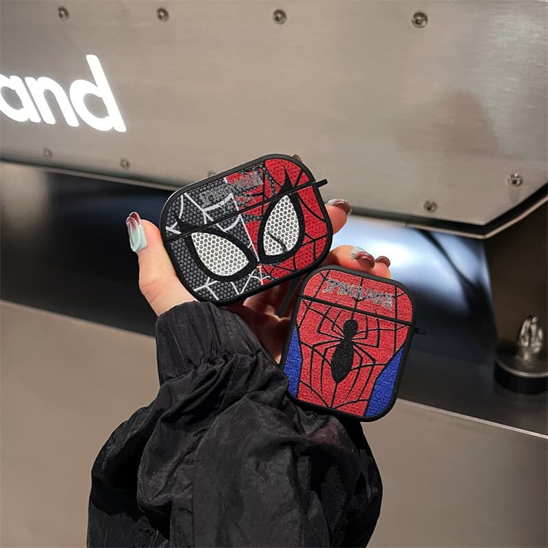 Spider-Man Compatible AirPods Pro 2 Apple Bluetooth Wireless Earphone Case for 1/2/3 Generation Leather Sticker Protective Cover for Men
