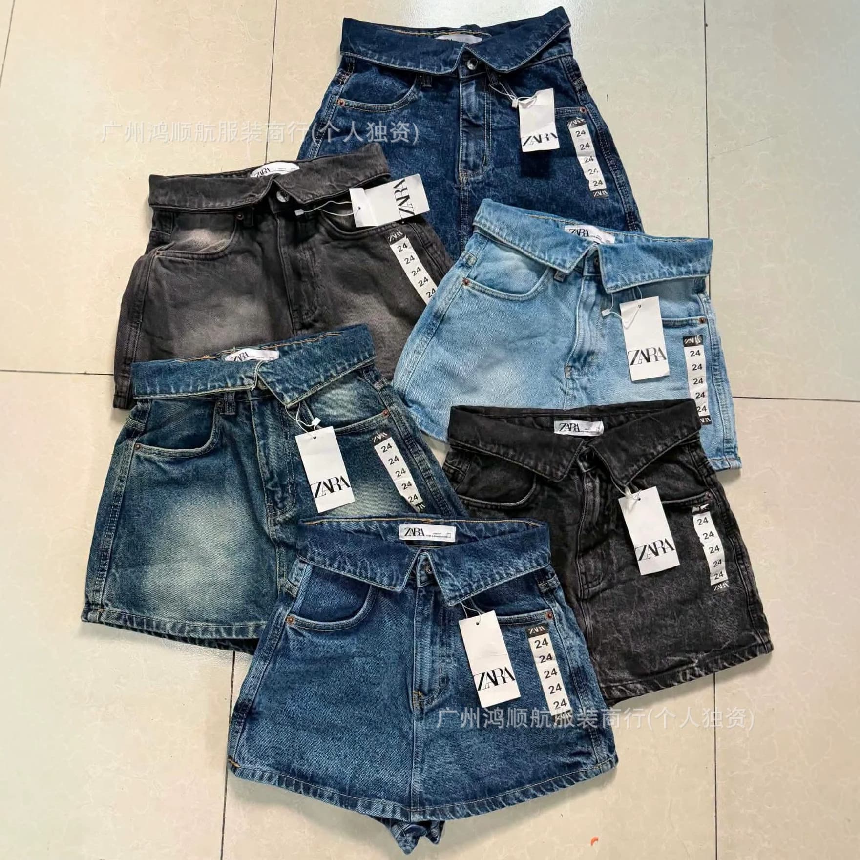High Quality Women's Denim Shorts Wholesale Women's Denim Shorts High Waist Turn-up Collar Denim Shorts for Women