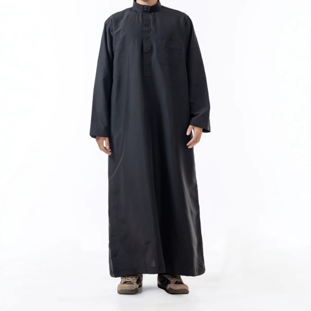 New Men's Loose Robe for Cross-Border Export, Hui Ethnic Style, Polyester Fabric, Casual Men's Robe, Wholesale