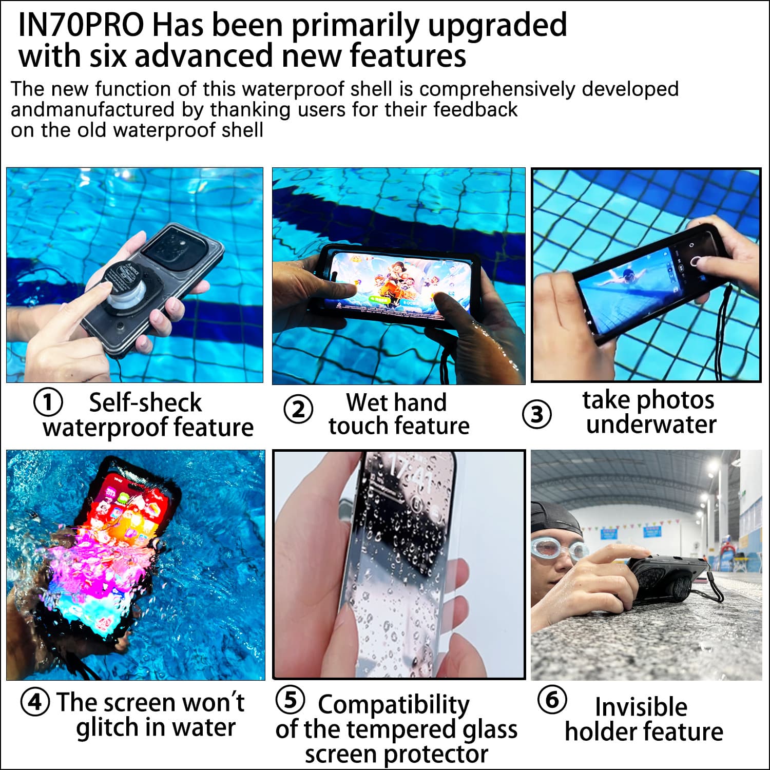 Waterproof Phone Case for Apple iPhone 16 Pro, Snowproof Case, Diving, Amazon Hot Selling, Swimming