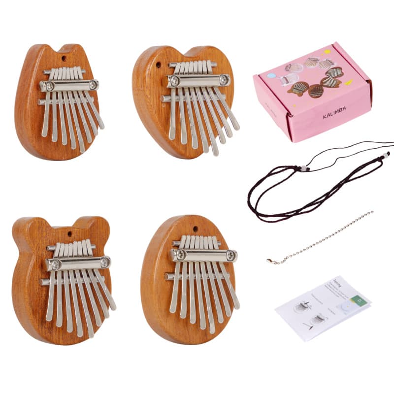8-tone mini thumb piano kalimba solid wood portable beginner finger piano musical instrument style finger piano