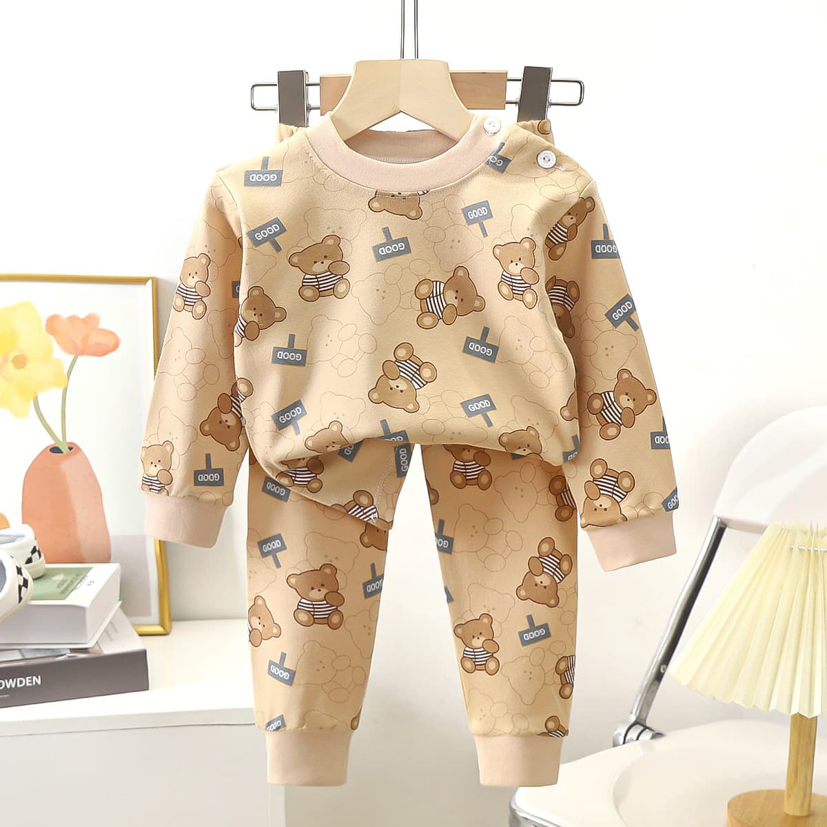 Children's underwear pure cotton set, warm autumn pajamas for boys and girls, autumn clothes, loungewear, children's clothing, Class A