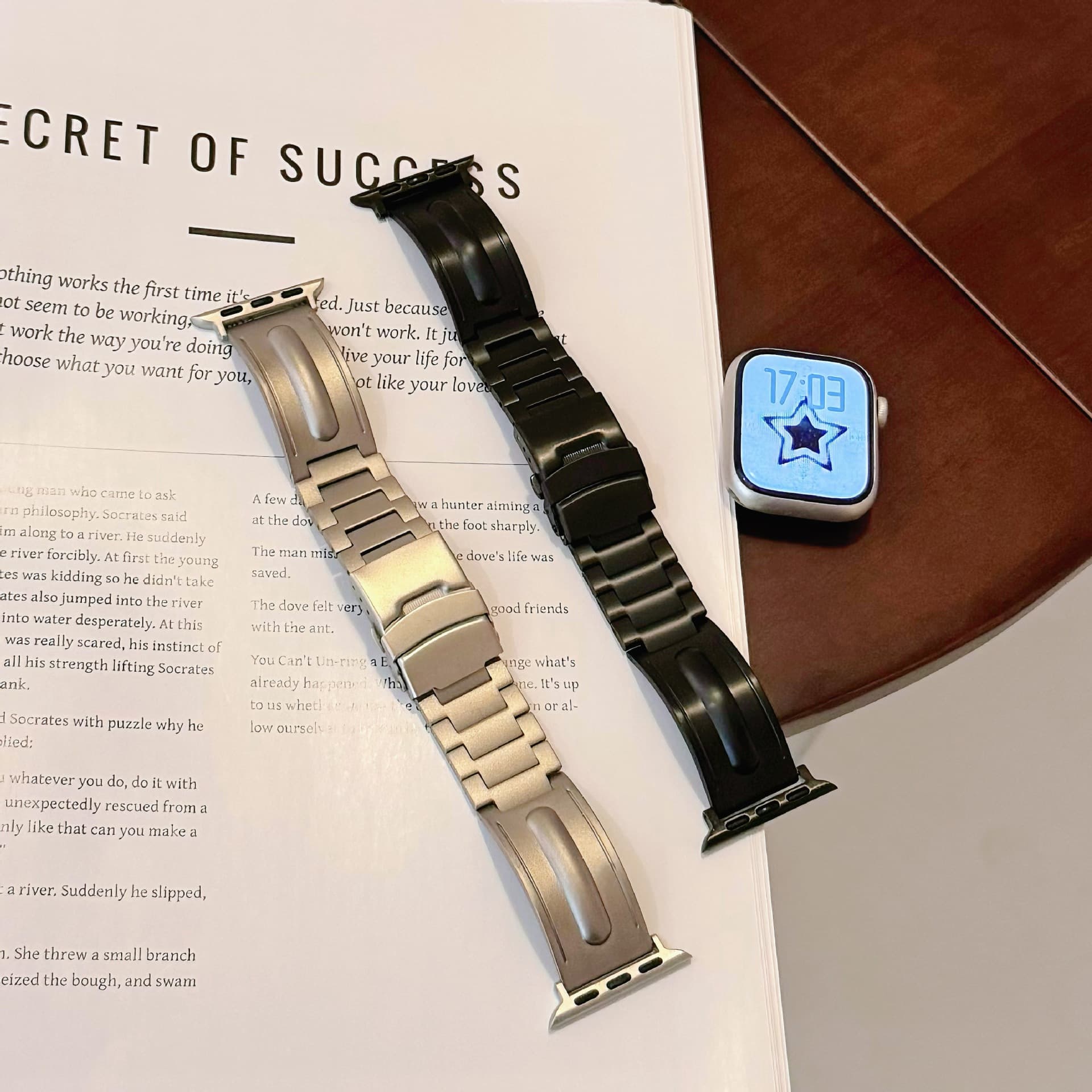 Two-Tone Stainless Steel Band Compatible with Apple Watch Strap iWatch S11/10 Business Ultra Watch Band