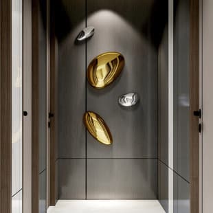 Pebble Electroplated Mirror Wall Decoration Creative Minimalist Corridor Hanging Ornament Light Luxury Water Drop Wall Art