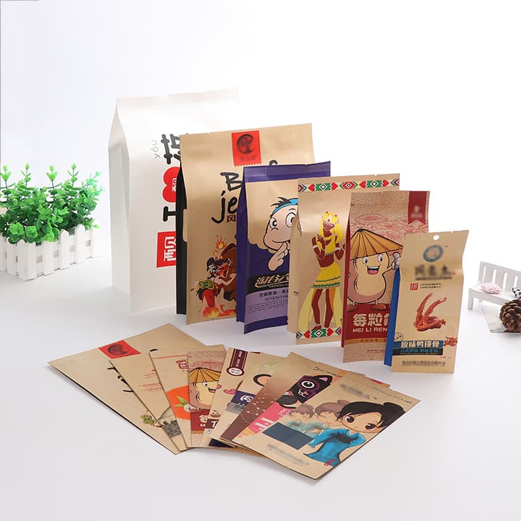 Manufacturer Custom Printed Kraft Paper Bags, Nut Food Packaging Bags, Stand-Up Bags Wholesale with Logo Printing