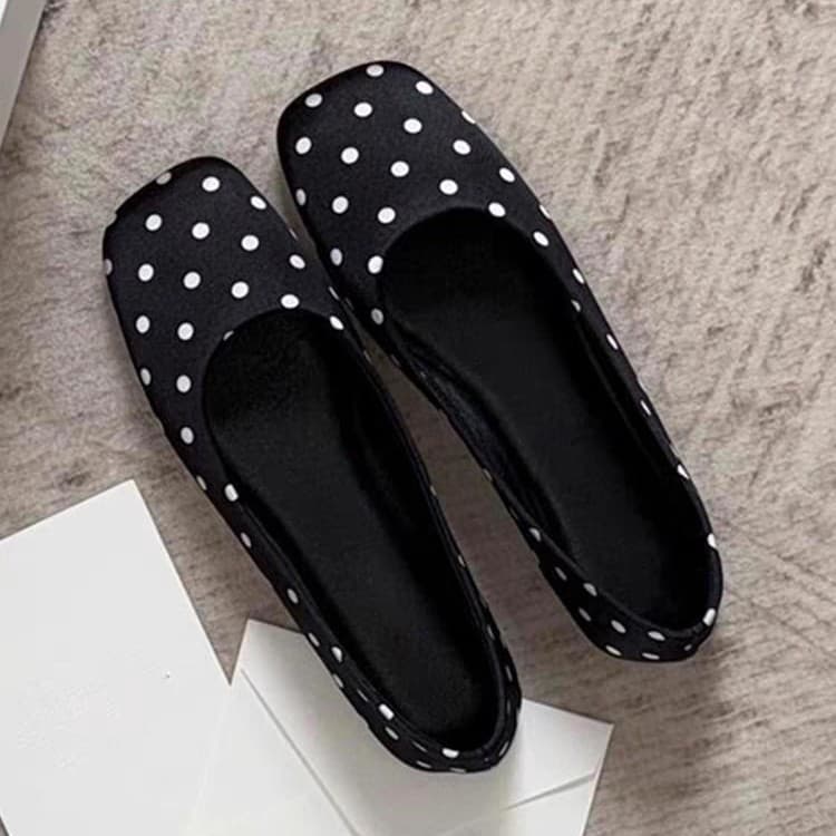 2026 New Polka Dot French-Style Shallow Slip-On Shoes, Comfortable Slip-On Ballet Driving Flats