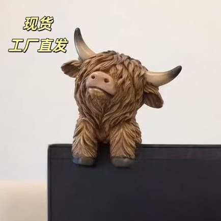 New Cross-border Highland Cow Decoration Dashboard Ornament Wall Decor