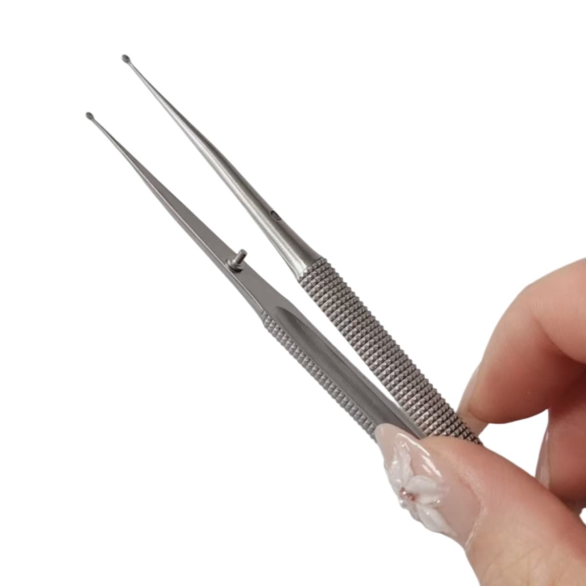 Fine stainless steel microscopic ring tweezers for plastic surgery without damaging tissue, neurobrain surgery instruments and tools