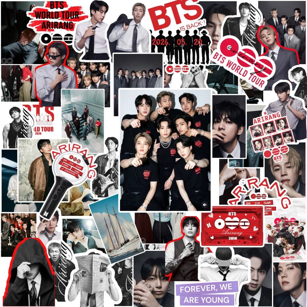 55pcs Kpop BTS ARIRANG Album Korean Wave Stickers ins Journal Decals