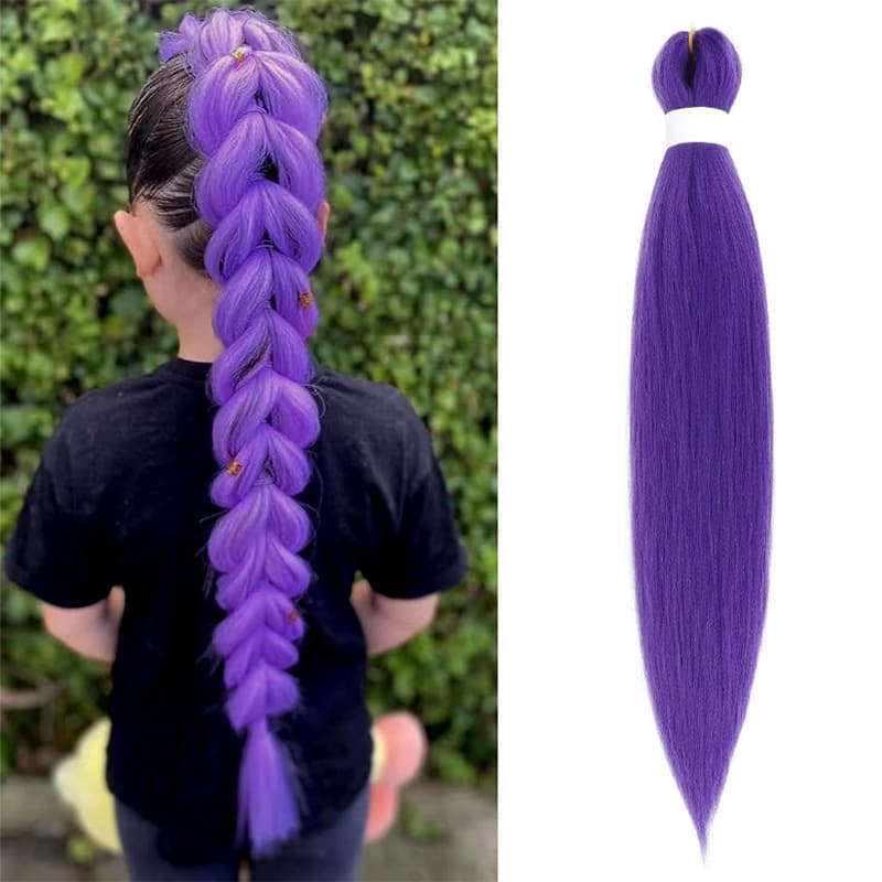 European and American foreign trade chemical fiber big braid wig purple high temperature silk braid gradient hip hop dirty braid single pack