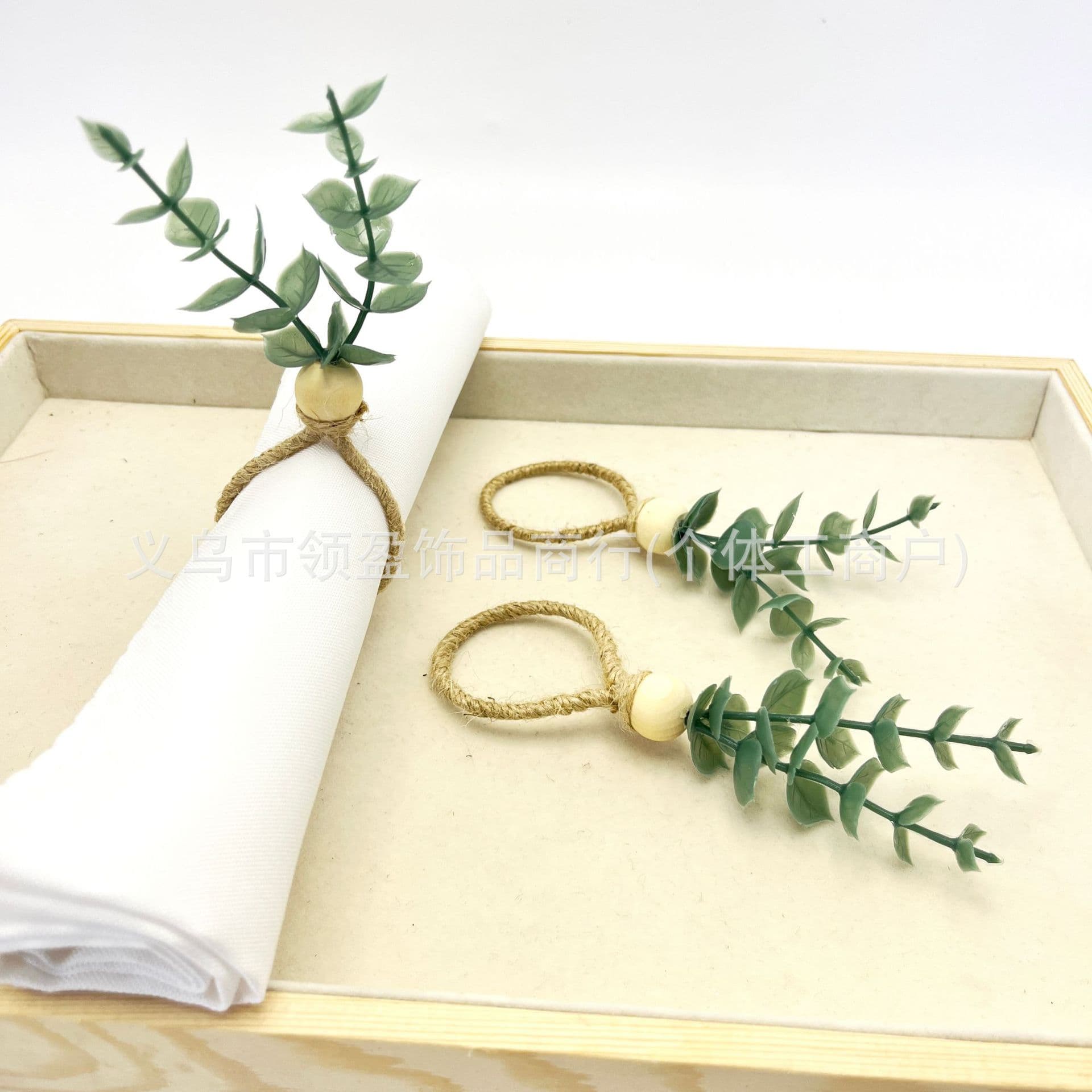 Cross-border Bestseller Artificial Flower Napkin Clip, Modern Minimalist Nordic Style Napkin Loop for Hotel Table Settings