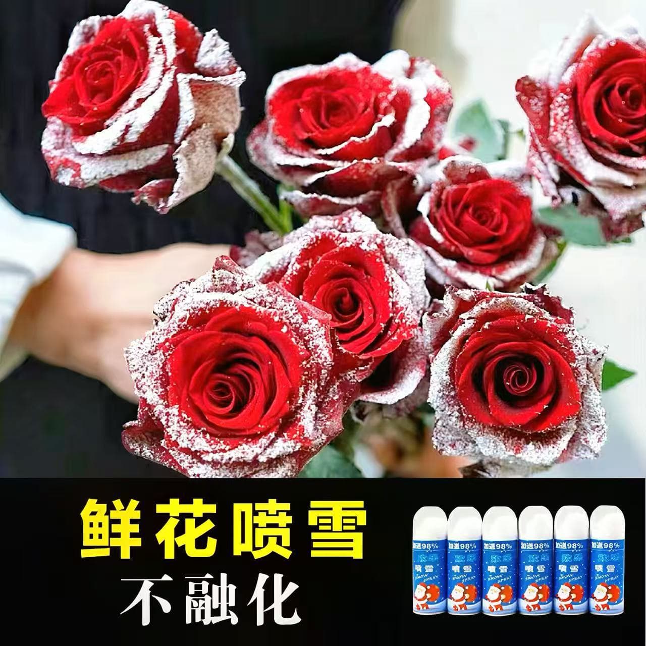 Christmas Flower Spray Snow Non-Melting Flower Colorant Spray Paint for Roses and Artificial Fake Snow
