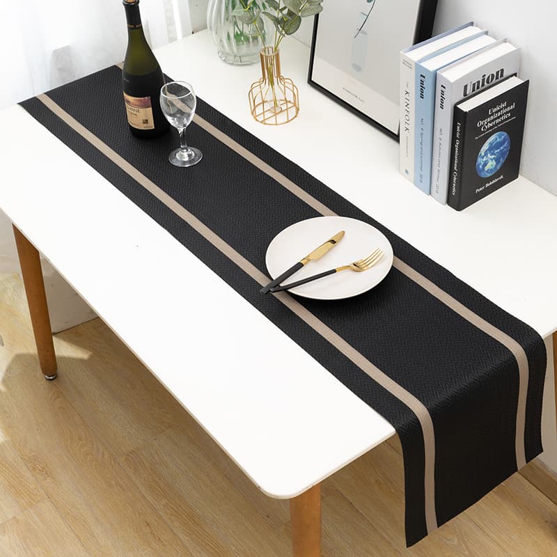 PVC Table Flags Waterproof Heat-Insulating Dining Table Mats Hotel Dining Napkins Golden Thread Placemats