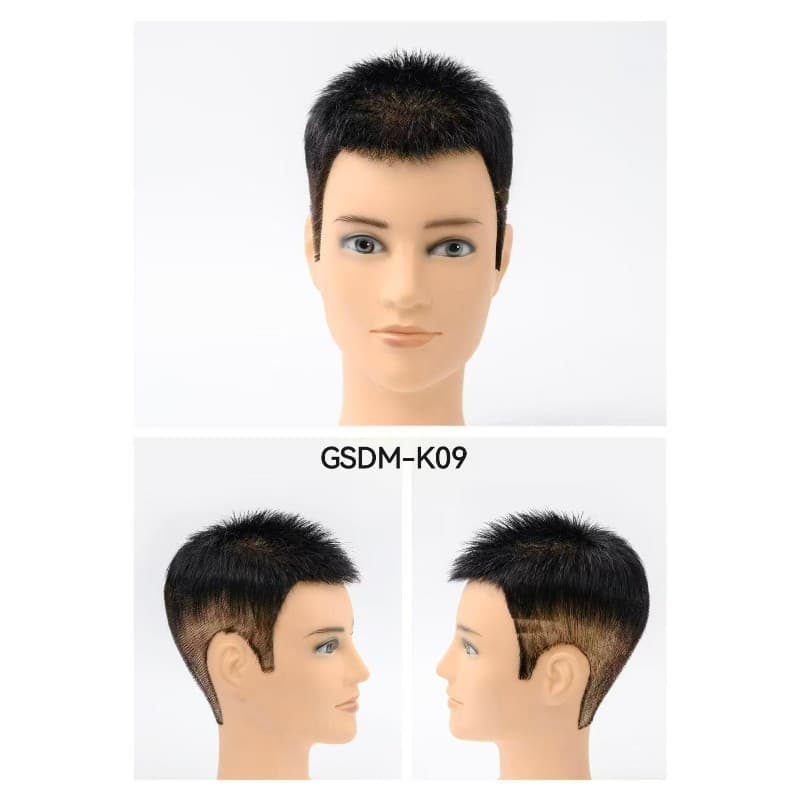 Hair Toupee Ultra-Thin Breathable Men's Full Hand-Tied Top Hair Replacement Invisible Lightweight Real Hair Men's Hair Piece