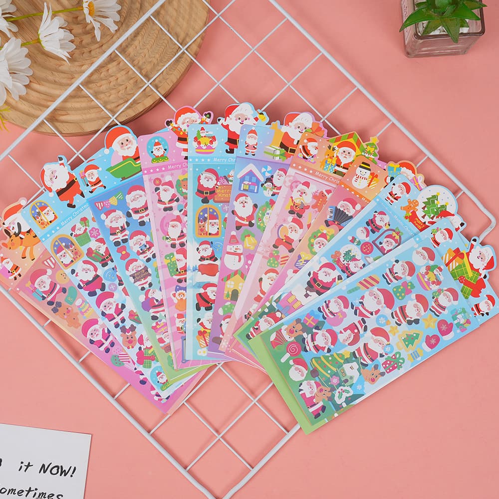 Children's Santa Sticker Book, Cute Sticker Pack for Ins-style Scrapbooking, Waterproof Stickers Wholesale