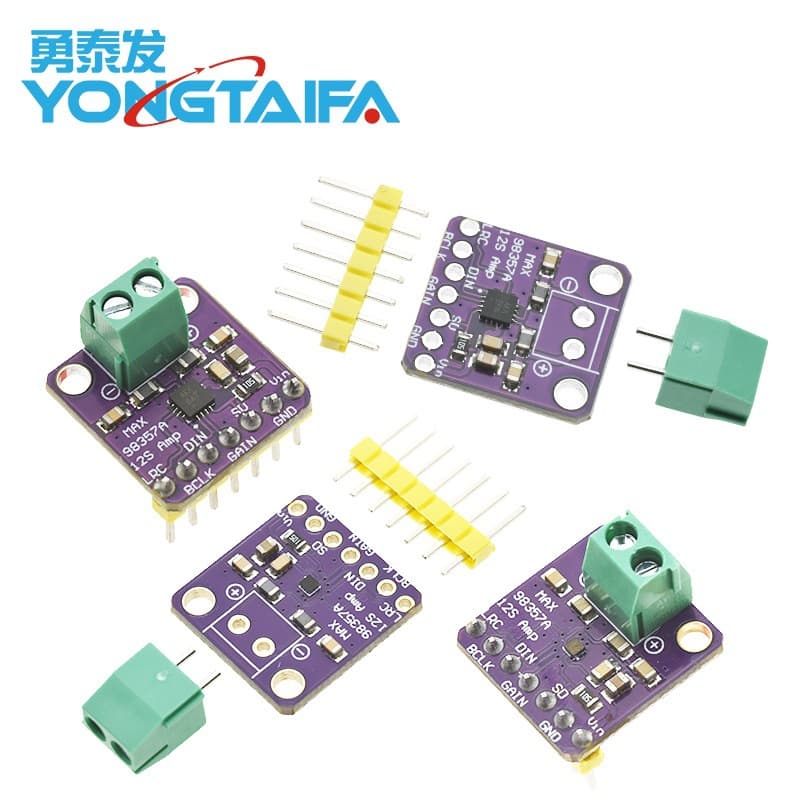 MAX98357 I2S Audio Amplifier Module: Unfiltered Class D Amplification, Supports ESP32 and Raspberry Pi