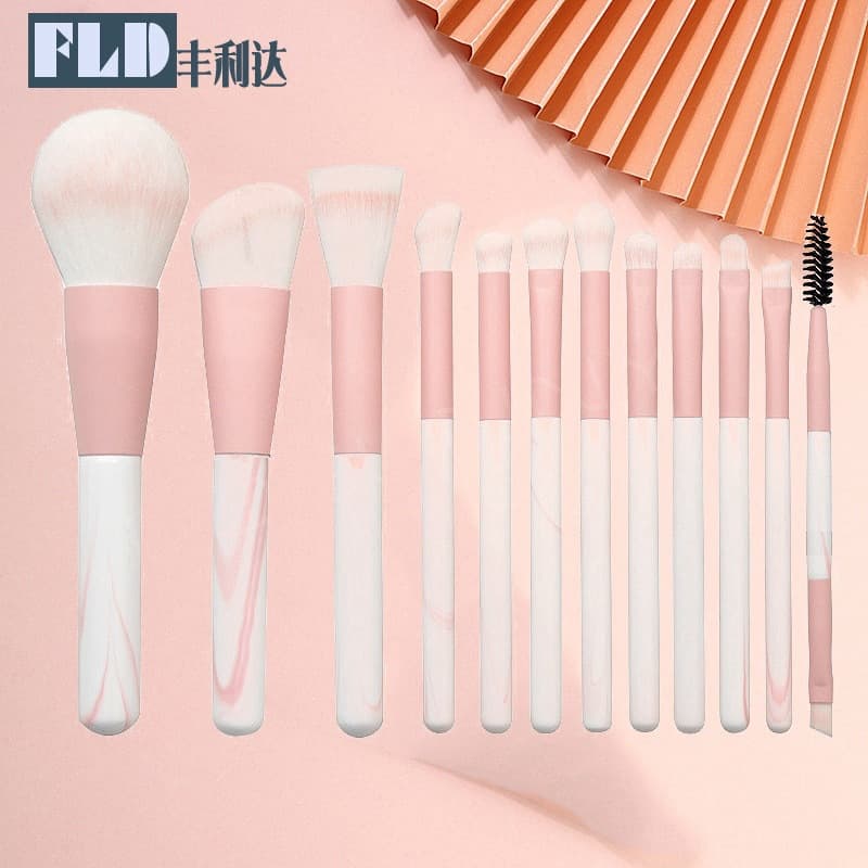 New 12-Piece Eyeshadow Brush Set, Full Makeup Kit with Thickened Copper Ferrules and Soft Bristles, Beginner Makeup Tools