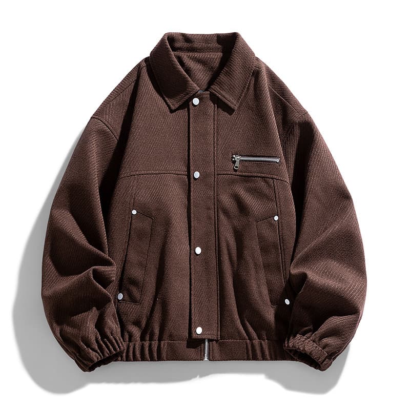 Lapel High-End Feel Spring/Autumn Versatile Solid Color Jacket, Trendy Casual Outerwear for Men, Plus Size Loose Multi-Color Top