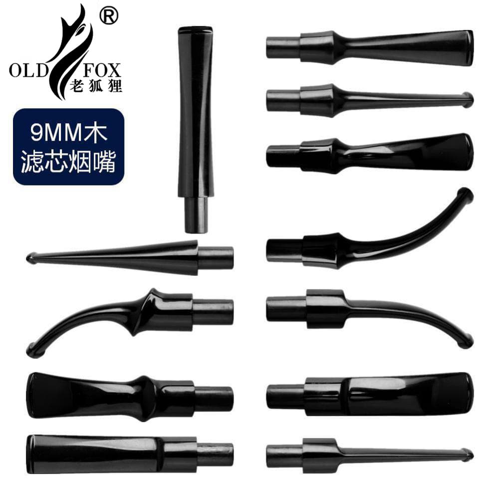 OLD FOX Smoking Pipe Mouthpiece Accessories 9mm Tenon Wood Filter Core DIY Free-Style Acrylic Mouthpiece