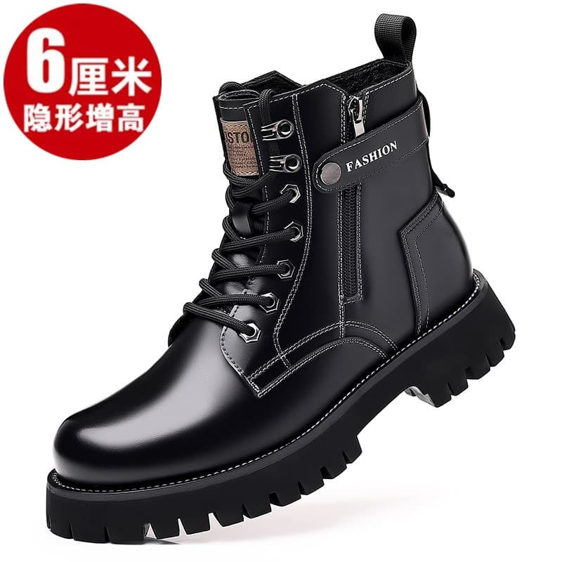 3513 Cruiser Military Hook Cotton Shoes Men's Genuine Leather Wool High-Top Special Forces Warm Cotton Boots Height-Increasing Martin Boots Men's Boots